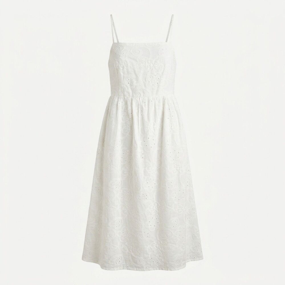 Zac & Rachel White Eyelet Lace Sleeveless Dress M